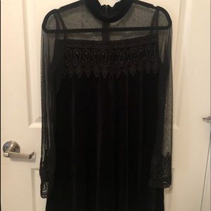 black crushed velvet dress